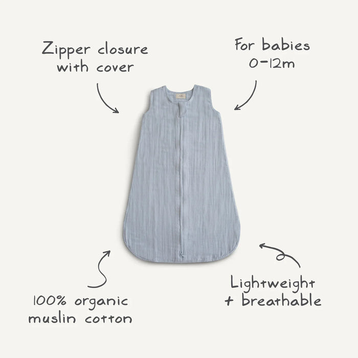 Mushie Organic Cotton Muslin Sleep Bag | Blush