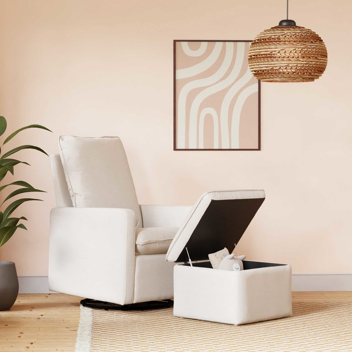 Babyletto Cali Storage Ottoman in Eco-Performance Fabric | Water Repellent & Stain Resistant