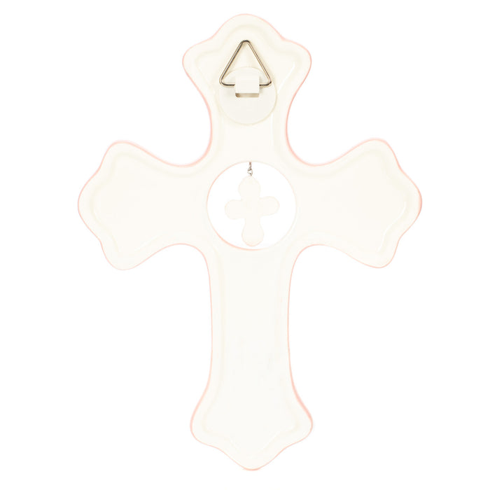 Demdaco Pink Hanging Cross - Cullen's Babyland & Playland