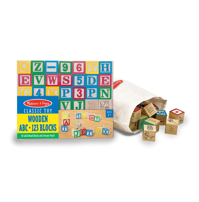 Melissa & Doug Wooden ABC-123 Blocks