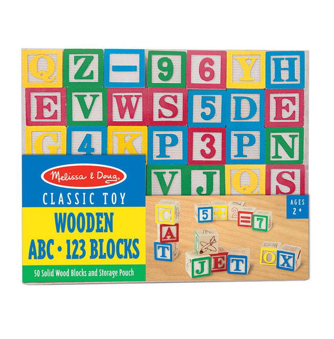 Melissa & Doug Wooden ABC-123 Blocks