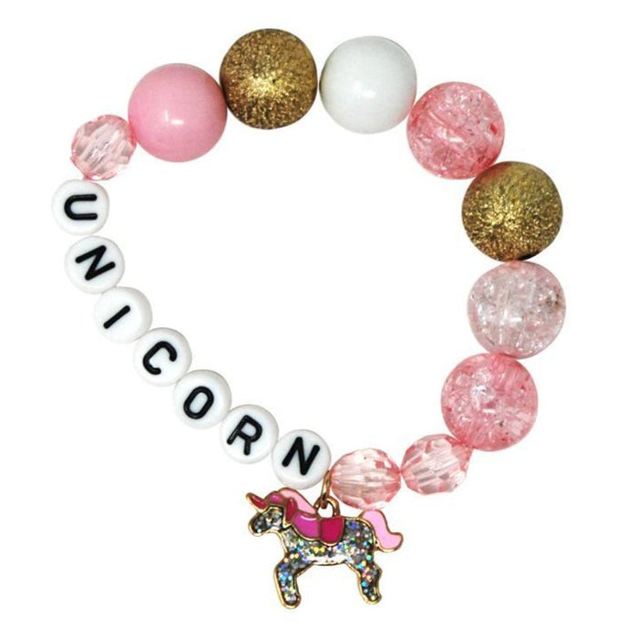 Pink Poppy Unicorn Letters & Charm Bracelet