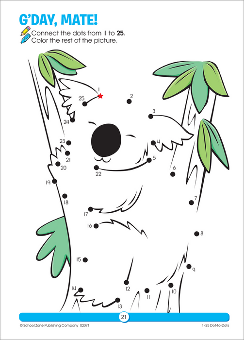 School Zone 1-25 Dot-to-Dots Workbook