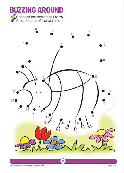 School Zone 1-25 Dot-to-Dots Workbook