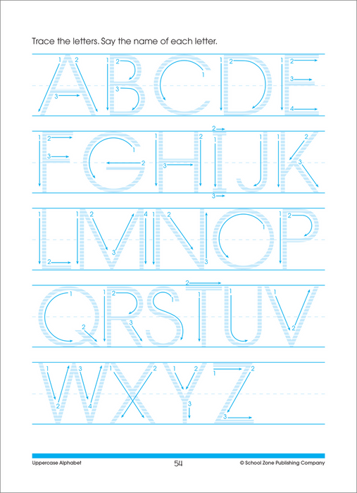 School Zone Uppercase Alphabet Workbook