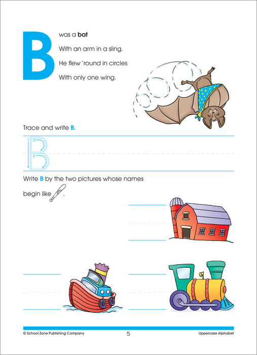 School Zone Uppercase Alphabet Workbook