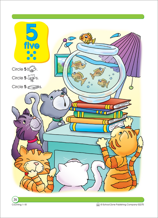 School Zone Counting 1-10 Workbook