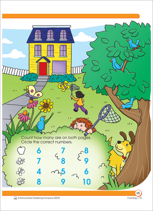 School Zone Counting 1-10 Workbook