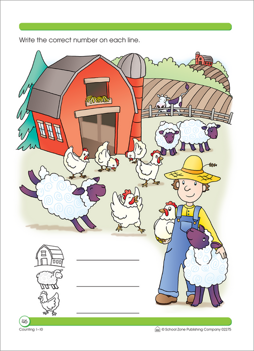 School Zone Counting 1-10 Workbook