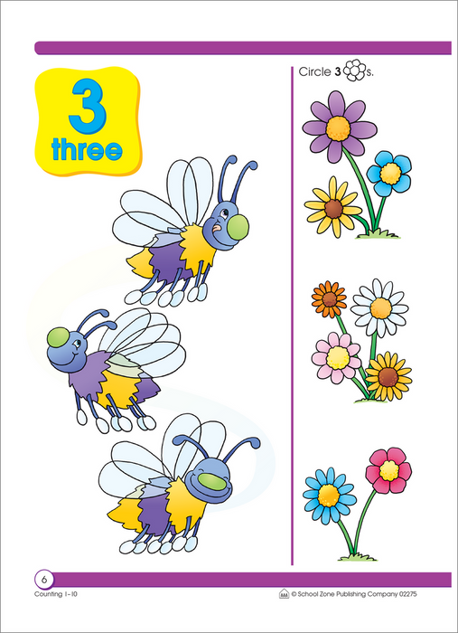 School Zone Counting 1-10 Workbook