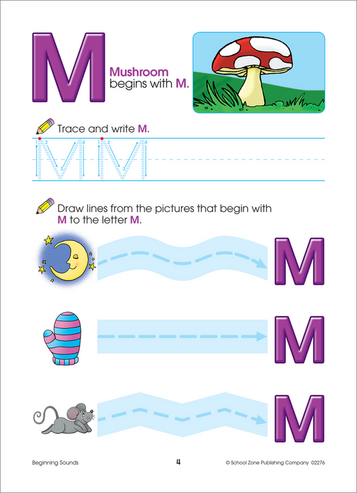 School Zone Beginning Sounds Workbook