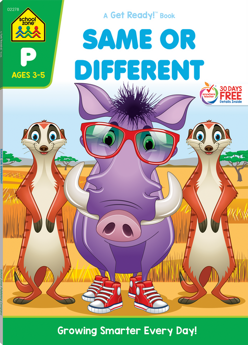 School Zone Same Or Different Workbook