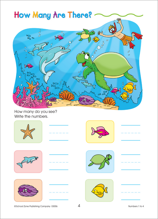 School Zone Numbers Fun! Workbook