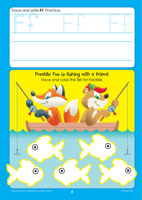 School Zone Printing Fun! Workbook