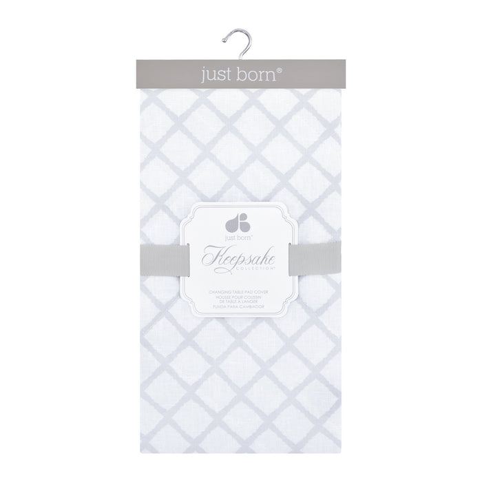 Just Born Grey Diamond Trellis Pad Cover