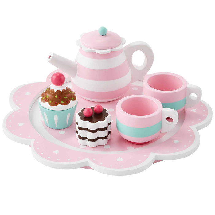 Mud Pie Wood Tea Set - 6 pcs