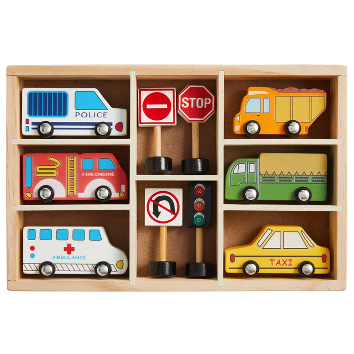 Mud Pie Boxed Wooden Car Set