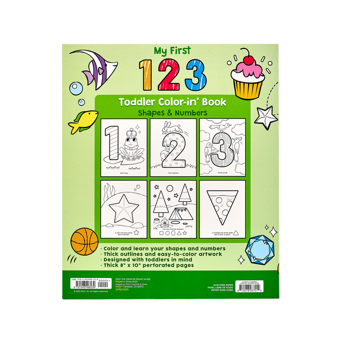 Ooly 123: Shapes + Numbers Toddler Coloring Book