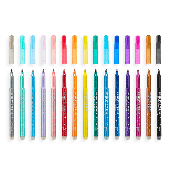 Ooly Rainbow Sparkle Glitter Markers - Set of 15