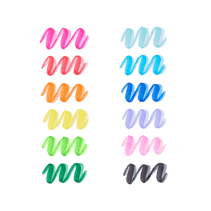Ooly Dual Tone Double Ended Brush Marker - set of 12/24 colors