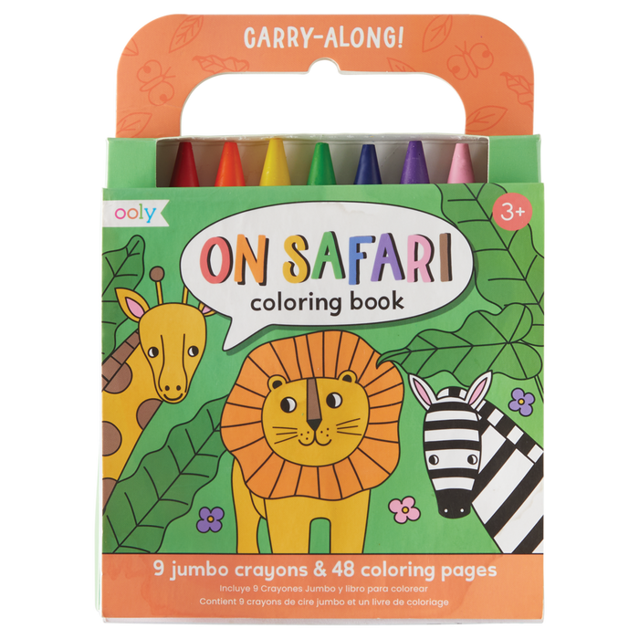 Ooly Carry Along Coloring Book Set - On Safari