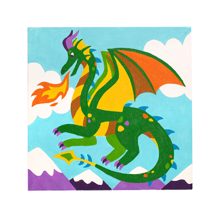 Ooly Colorific Canvas Paint by Number Kit - Fantastic Dragon