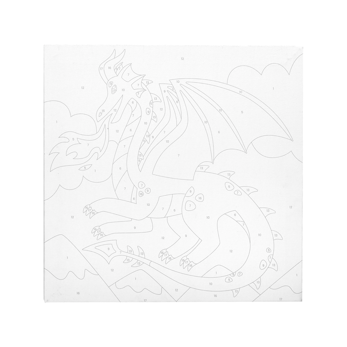 Ooly Colorific Canvas Paint by Number Kit - Fantastic Dragon