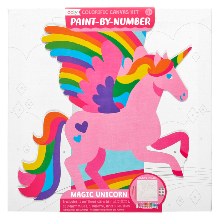 Ooly Colorific Canvas Paint by Number Kit - Magic Unicorn