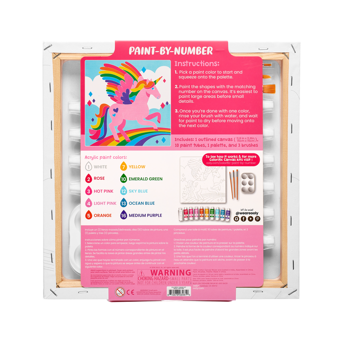 Ooly Colorific Canvas Paint by Number Kit - Magic Unicorn