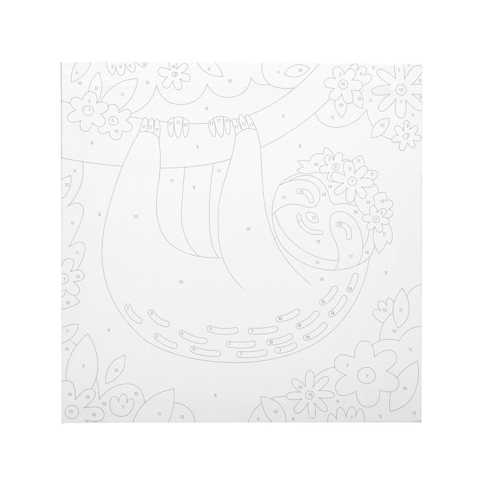 Ooly Colorific Canvas Paint by Number Kit - Happy Sloth