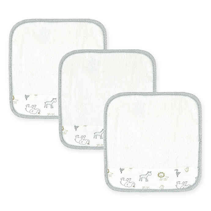 Just Born Keepsake Safari Washcloth Set - 4 Pack