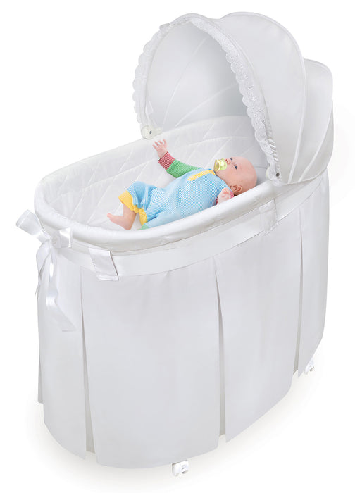 Badger Basket White Long Skirt Wishes Oval Bassinet