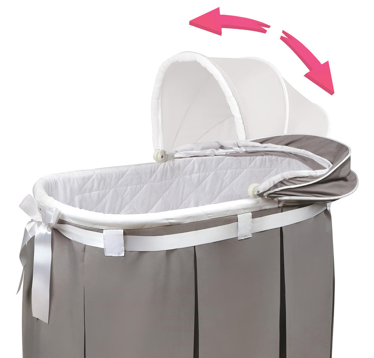 Badger Basket Grey Long Skirt Wishes Oval Bassinet