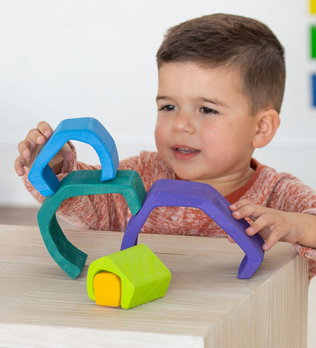 Hearthsong 5-Piece Wooden Stackable Nesting Blocks Play Set