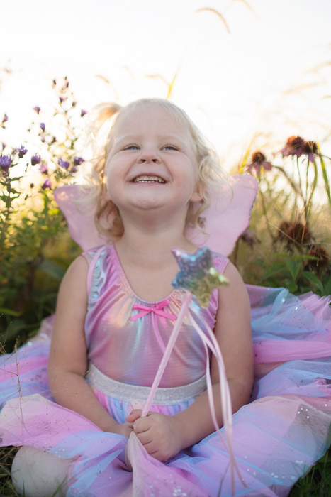 Creative Education Rainbow Sequin Tutu Wings & Wand Set (Size 4-6)