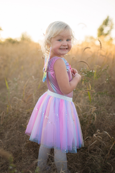 Creative Education Rainbow Sequin Tutu Wings & Wand Set (Size 4-6)