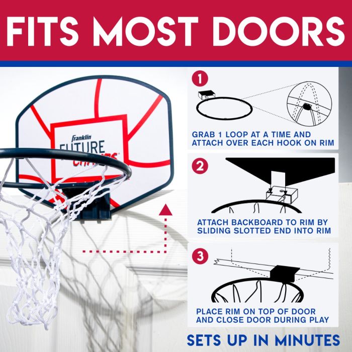 Franklin Sports Over-the-Door Basketball Hoop Set