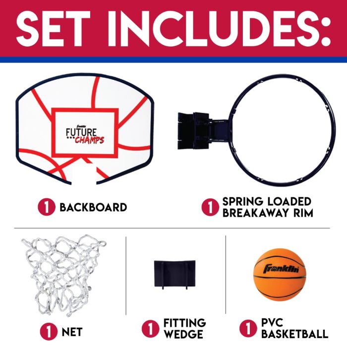 Franklin Sports Over-the-Door Basketball Hoop Set