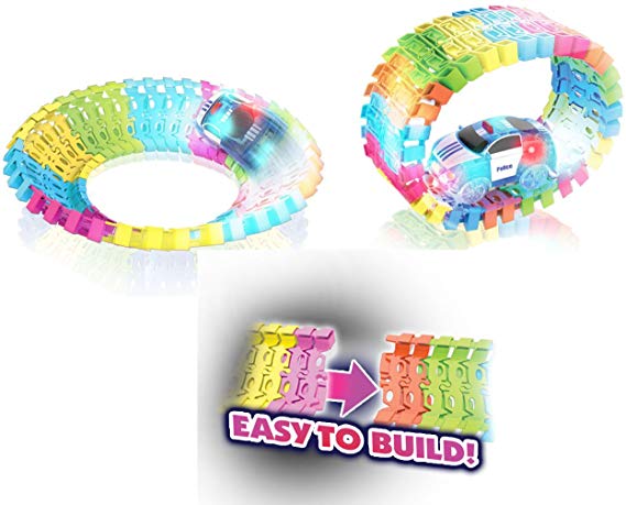 Mindscope Twister Tracks 221 (11 feet) Neon Glow Track + 1 Police Car