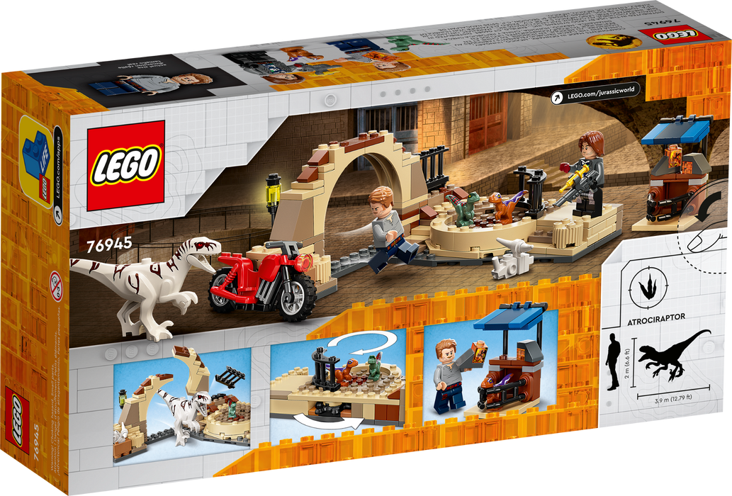 Lego Jurassic World Atrociraptor Dinosaur Bike Chase