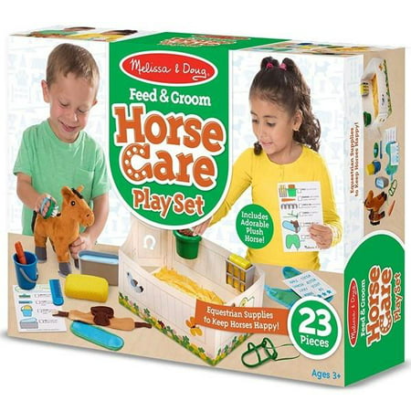 Melissa & Doug Feed & Groom Horse Care Play Set