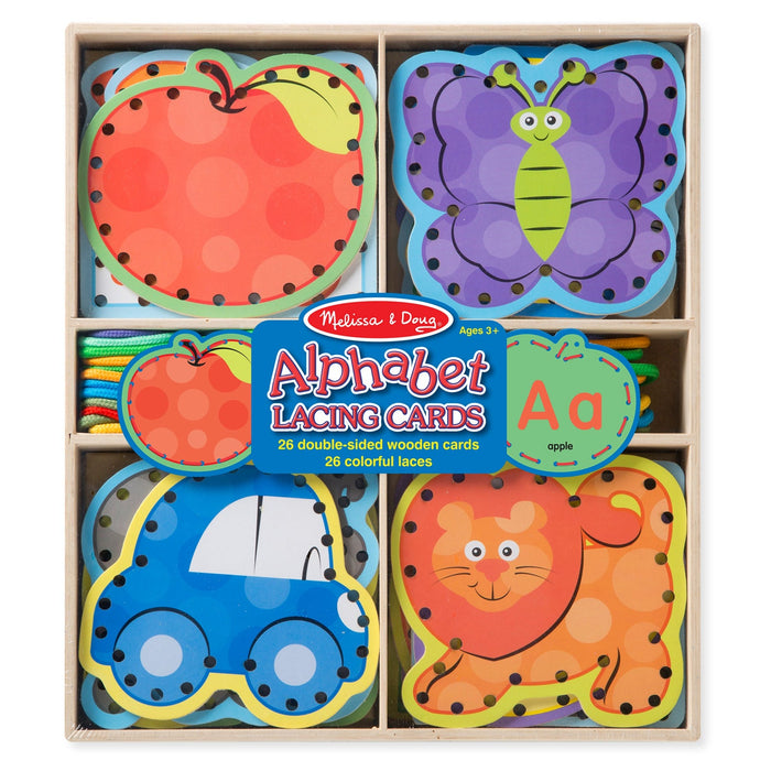 Melissa & Doug Wooden Alphabet Lacing Cards