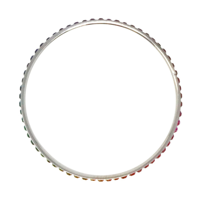 Pink Poppy Rainbow Rhinestone Bangle