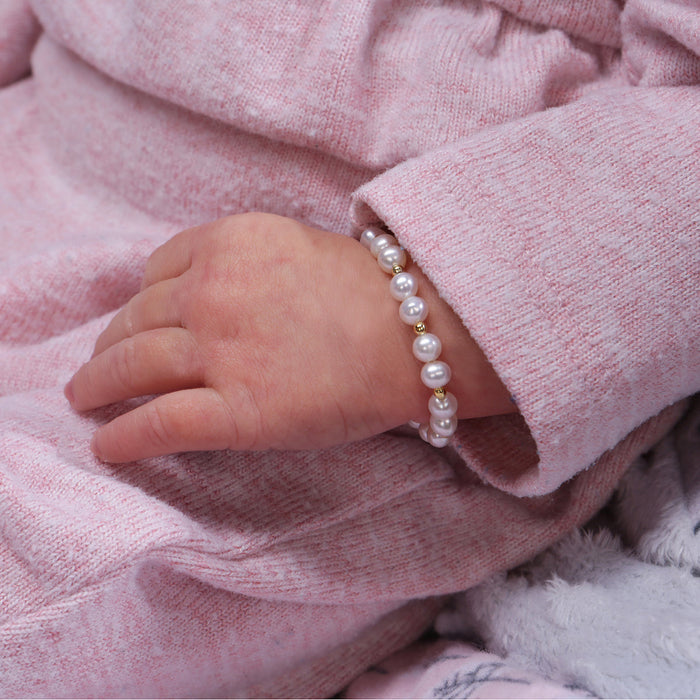 Cherished Moments Brynn Gold Plated over Sterling Silver Bracelet with Pearls Small