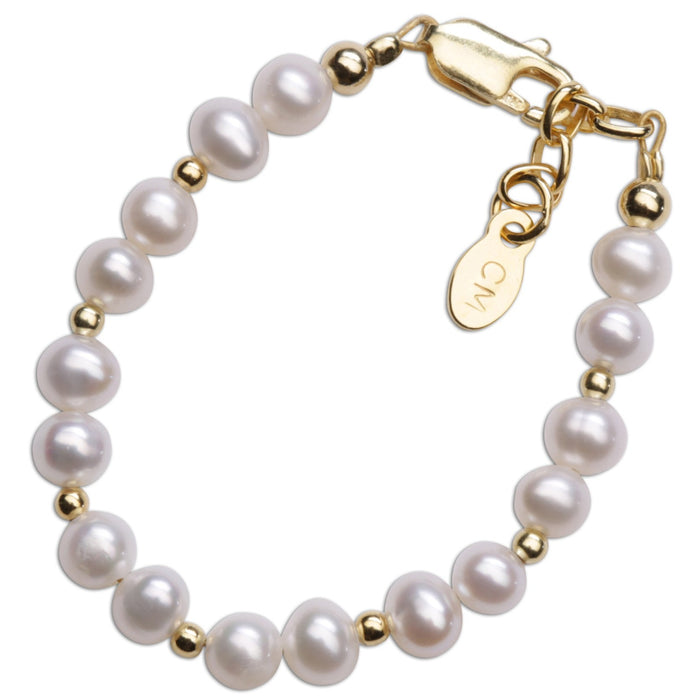Cherished Moments Brynn Gold Plated over Sterling Silver Bracelet with Pearls Small