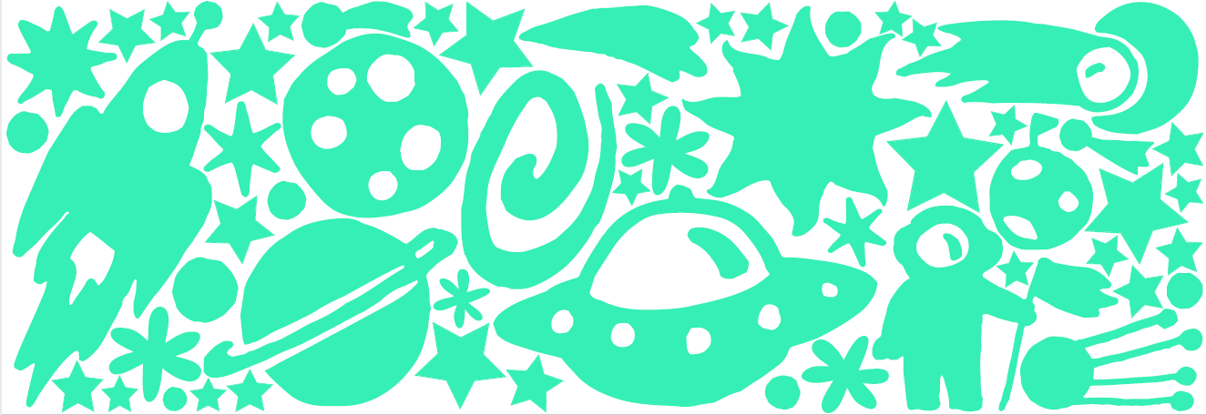 Gloplay Glow in the Dark Wall Stickers - Space Adventure Series
