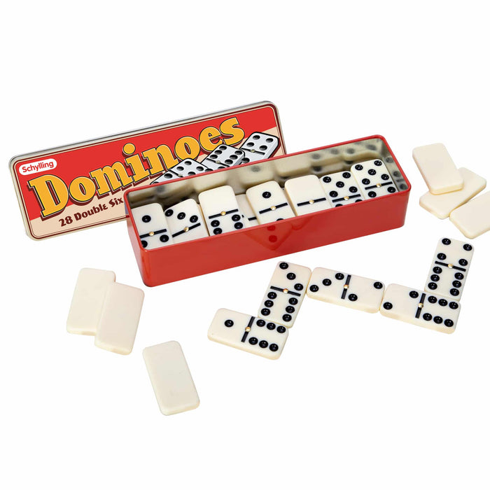 Schylling Double Six Dominoes Game in Tin