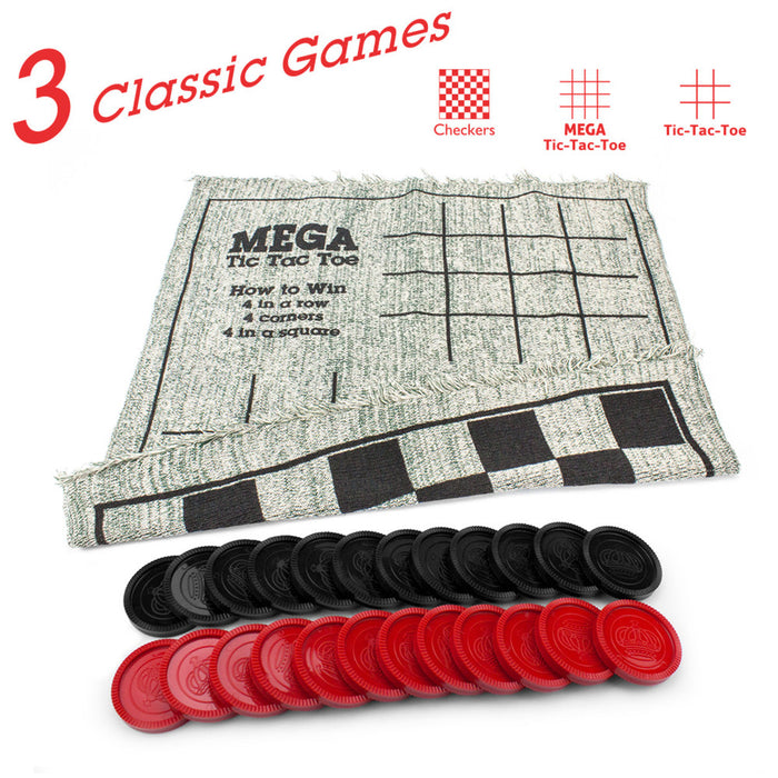 Brybelly 3-n-1 Giant Checker Rug