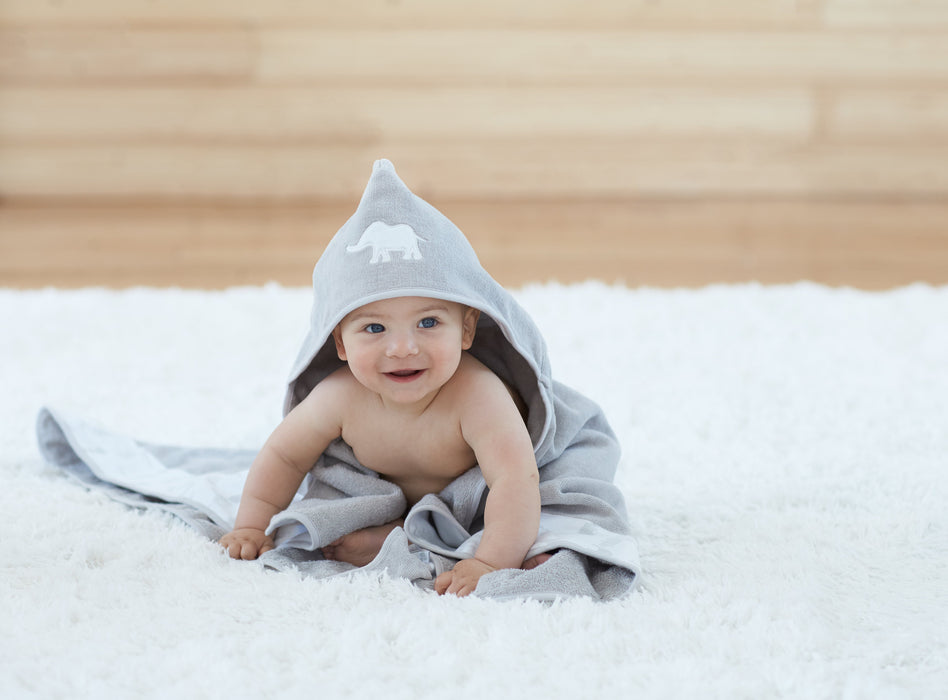 Just Born Grey Safari Hooded Towel