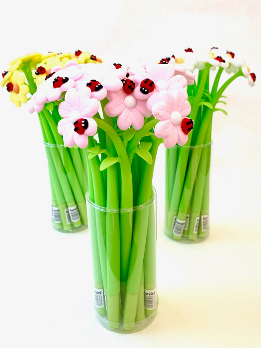 BC Mini Ladybug Daisy Flower Wiggle Gel Pen